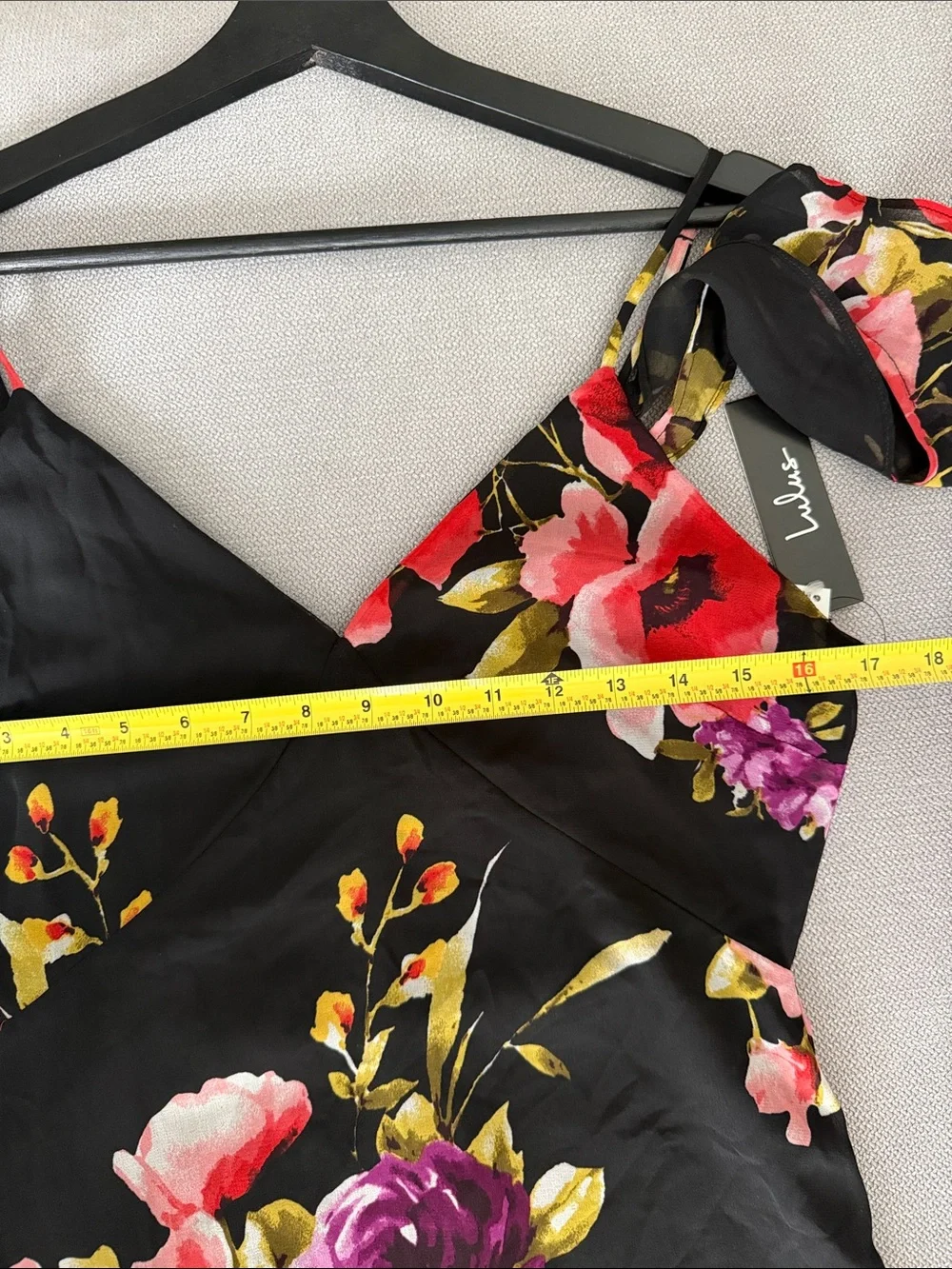 Lulus Love in Bloom Black Floral Print Off-the-Shoulder High-low Dress Size M - Picture 10 of 12